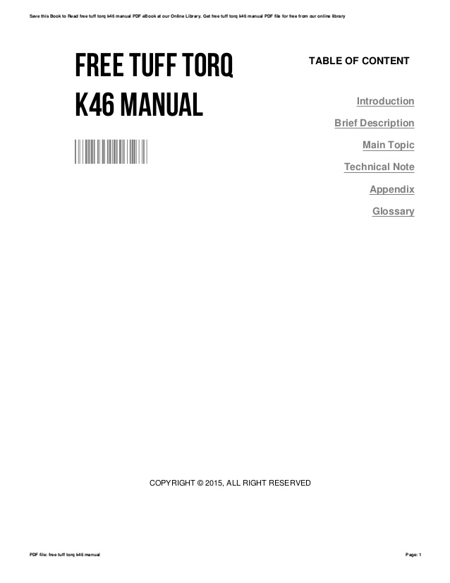 Tuff Torq Hd K46 Manual